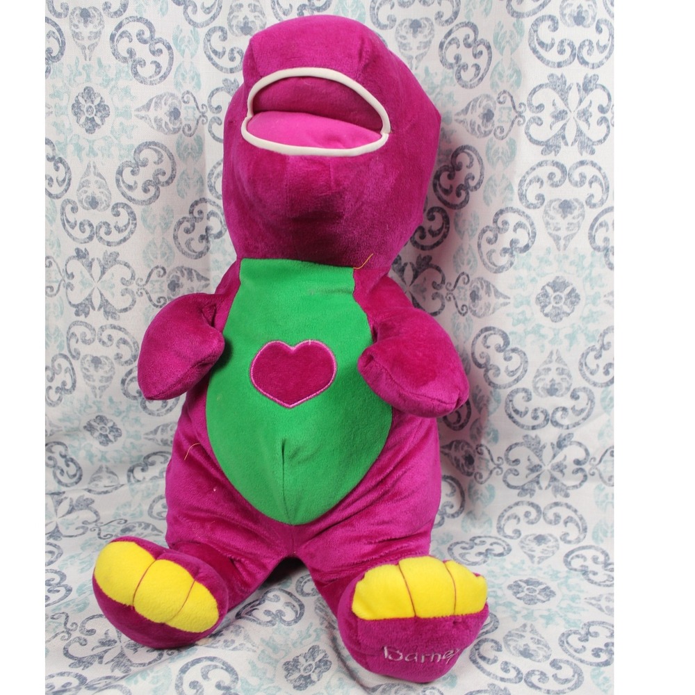 Barney the Dinosaur Plush Stuffed Animal Purple T-Rex 17 Inch Vintage Style